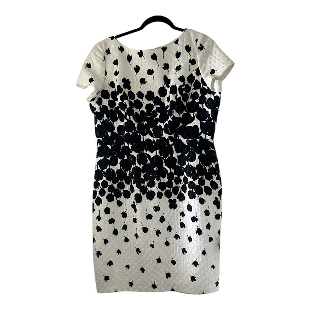 FRASCARA Women’s Elegant Black and White Floral Dress Midi Size 10